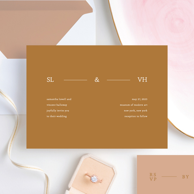 Contemporary Union Wedding Invitation Suites - Brown