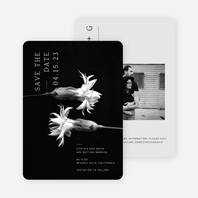 Dramatic Splendor Save the Date Cards - Black
