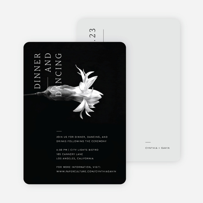 Dramatic Splendor Wedding Information Cards - Black