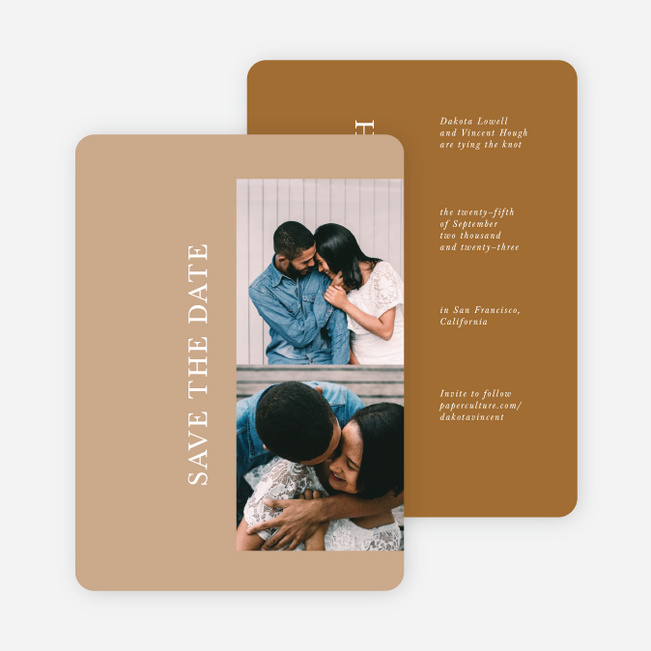 Emerging Union Save the Date Cards - Brown