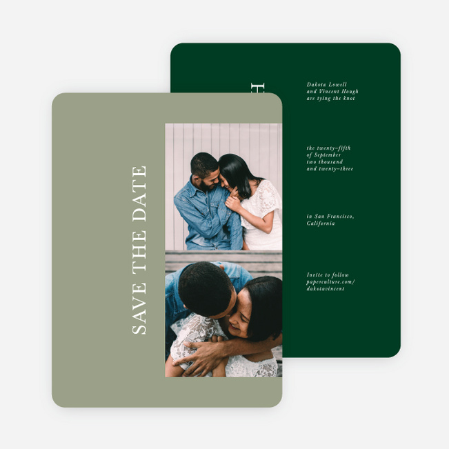 Emerging Union Save the Date Cards - Green