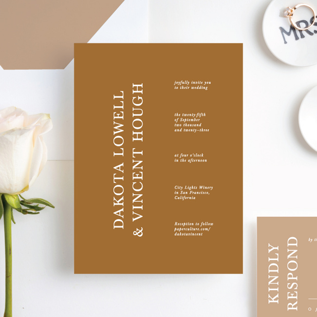 Emerging Union Wedding Invitation Suites - Brown