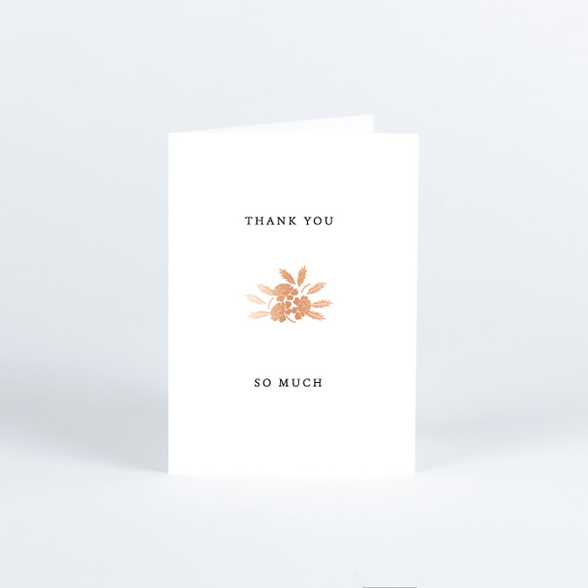Foil Blossom Bouquet Wedding Thank You Cards - Pink