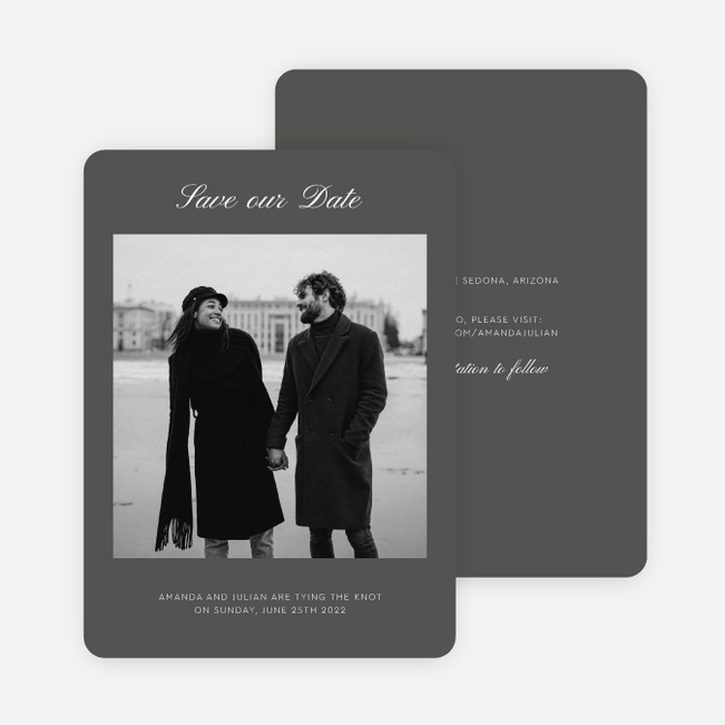 Lovely Classic Save the Date Cards - Gray