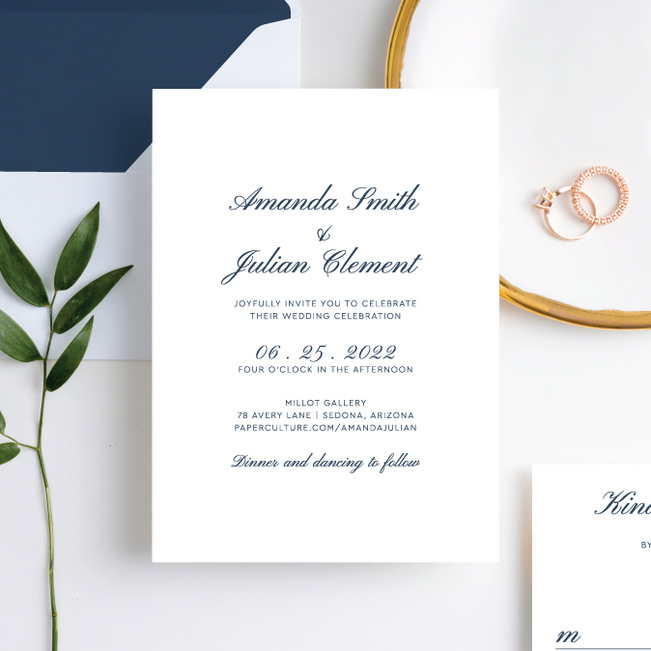 Lovely Classic Wedding Invitation Suites - Blue