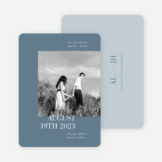Two to Tango Save the Date Cards - Blue