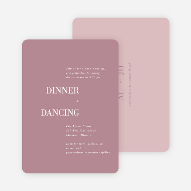 Two to Tango Wedding Information Cards - Pink