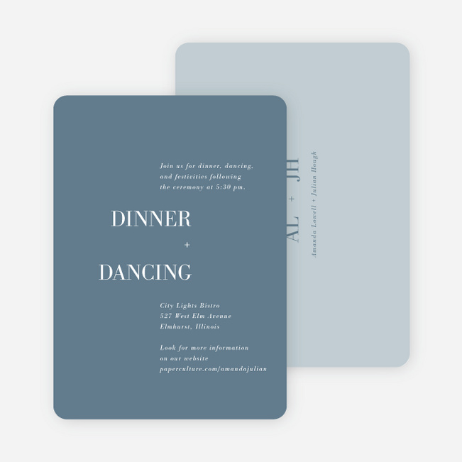 Two to Tango Wedding Information Cards - Blue