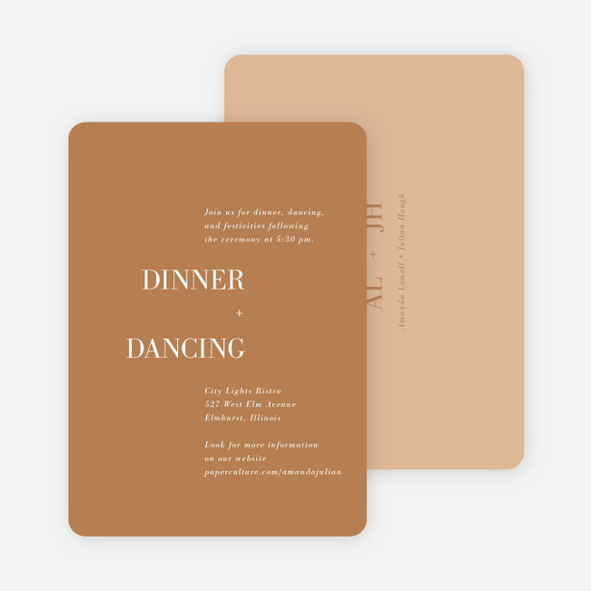 Two to Tango Wedding Information Cards - Yellow