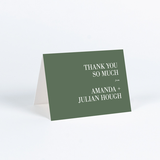 Two to Tango Wedding Thank You Cards - Green
