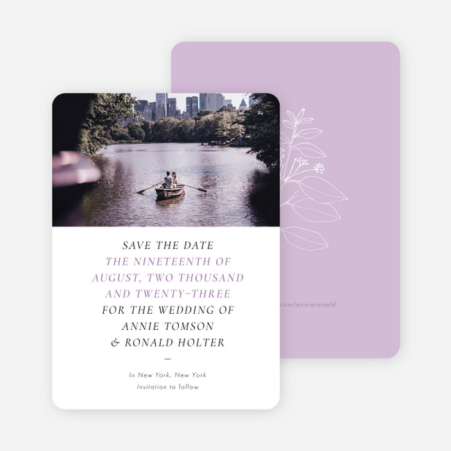 A Wonderful Feeling Save the Date Cards - Purple