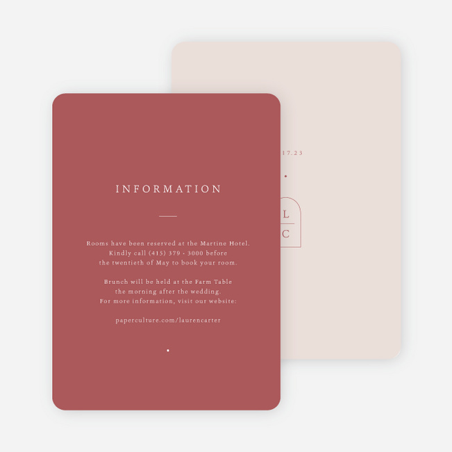 Devotion Wedding Information Cards - Pink