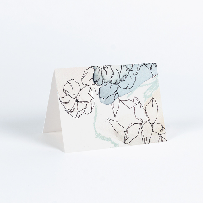 Gentle Flowers Wedding Thank You Cards - White