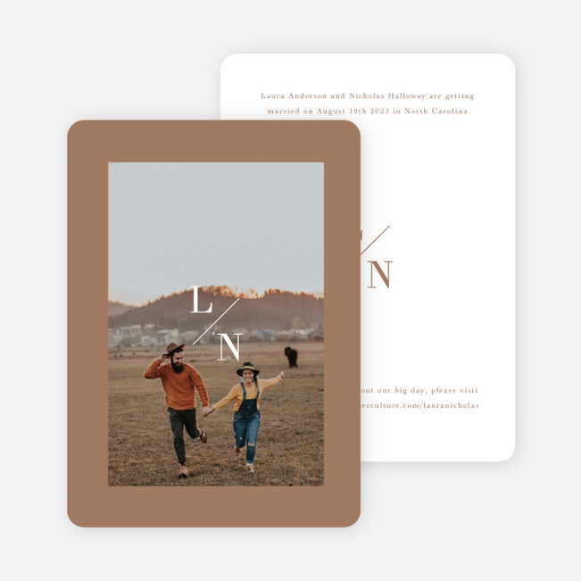 Perfect Fit Save the Date Cards - Brown