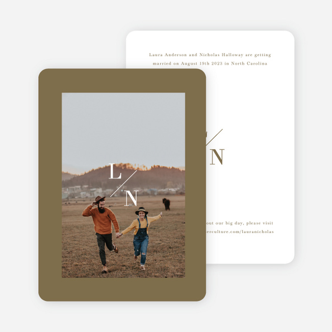 Perfect Fit Save the Date Cards - Green