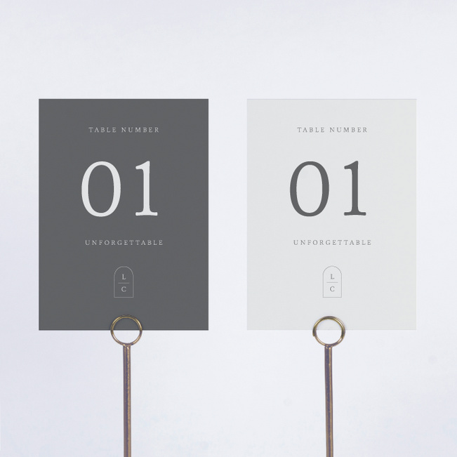 Devotion Wedding Table Cards - Gray