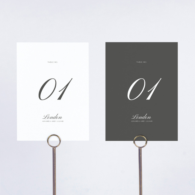 Lovely Classic Wedding Table Cards - Gray