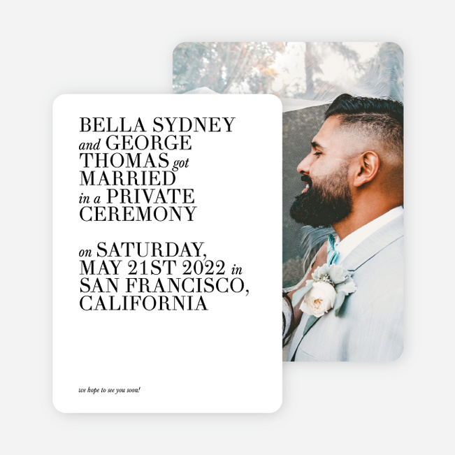 Botanical Bliss Wedding Announcements - Black