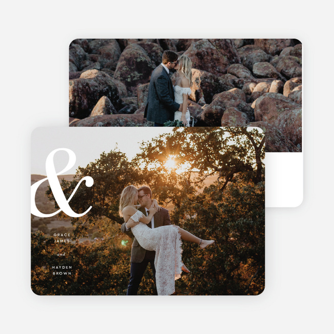 Elegantly Stated Wedding Announcements - White