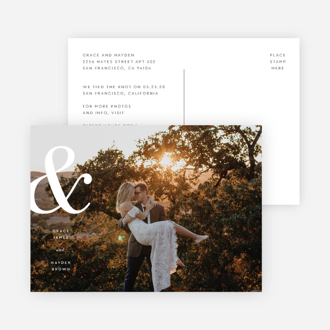 Elegantly Stated Wedding Announcements - White