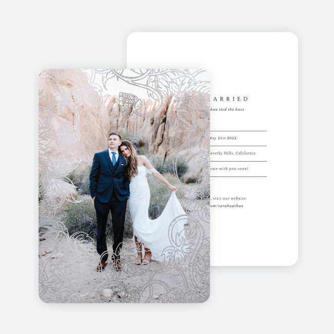 Foil Rustic Charm Wedding Announcements - Gray