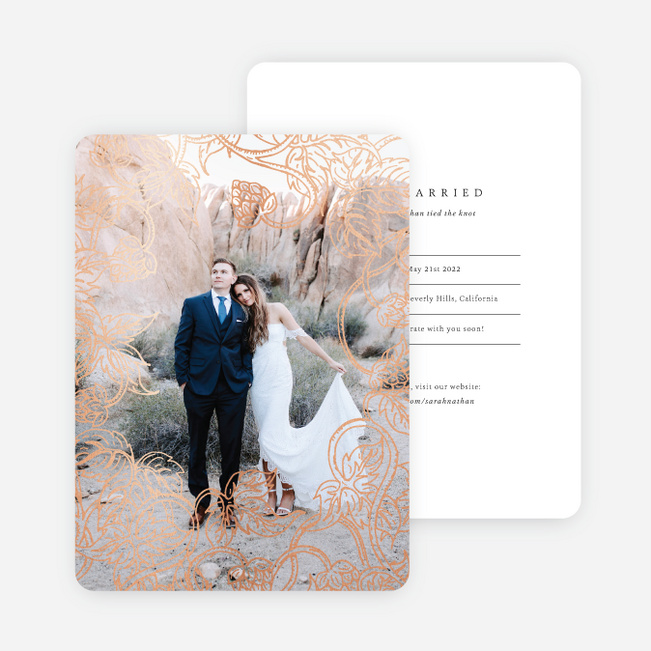 Foil Rustic Charm Wedding Announcements - Pink