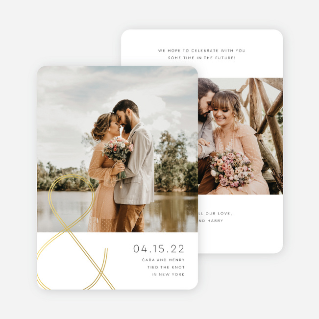 Foil You & Me Wedding Wedding Announcements - Yellow