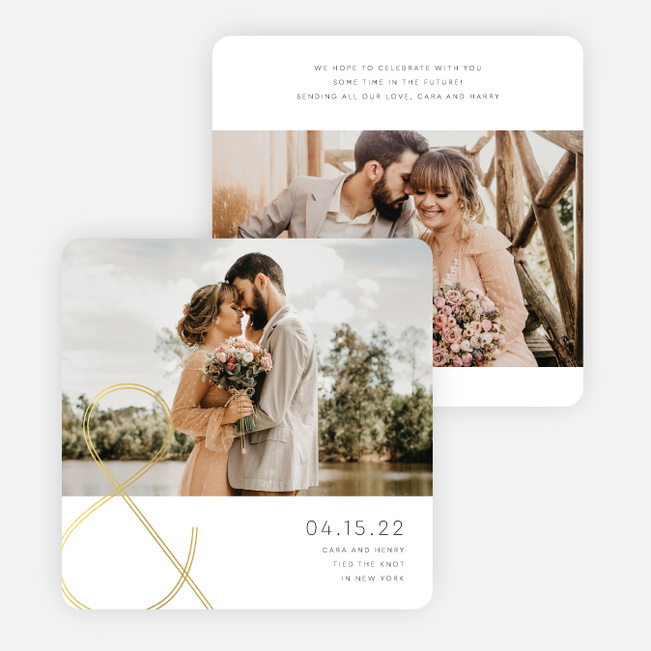 Foil You & Me Wedding Wedding Announcements - Yellow