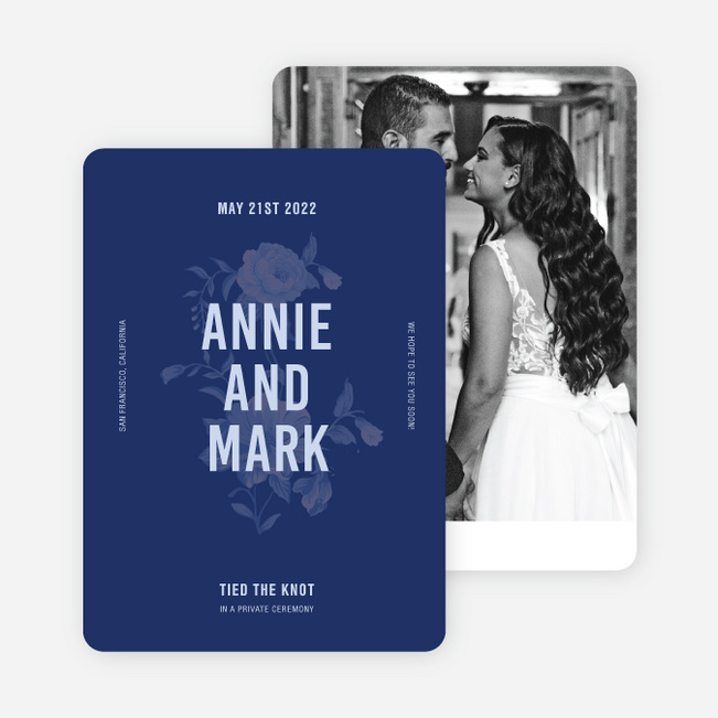 Rosy Outlook Wedding Announcements - Blue