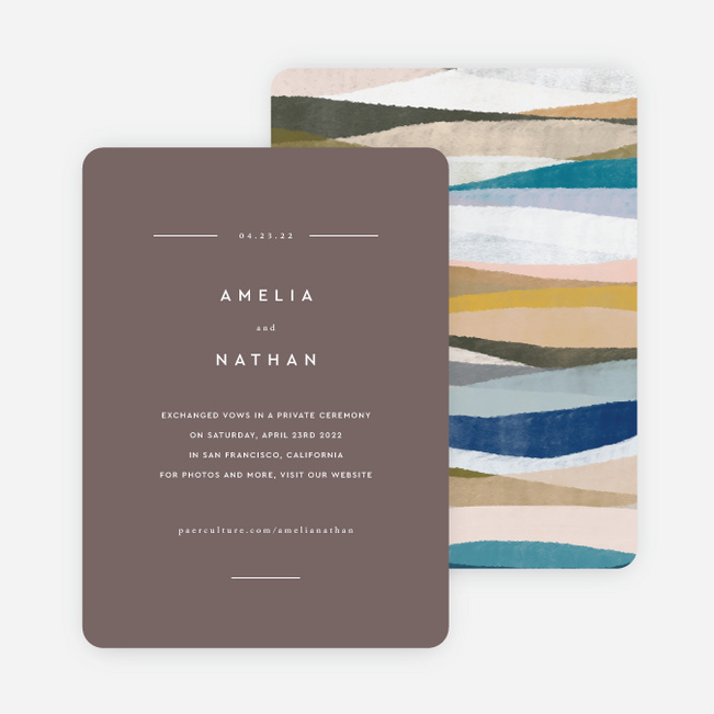 Earthy Waves Wedding Announcements - Brown