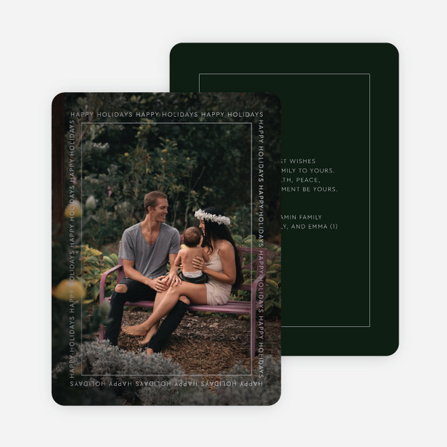 Foil Celebratory Frame Christmas Photo Cards & Holiday Photo Cards - Gray