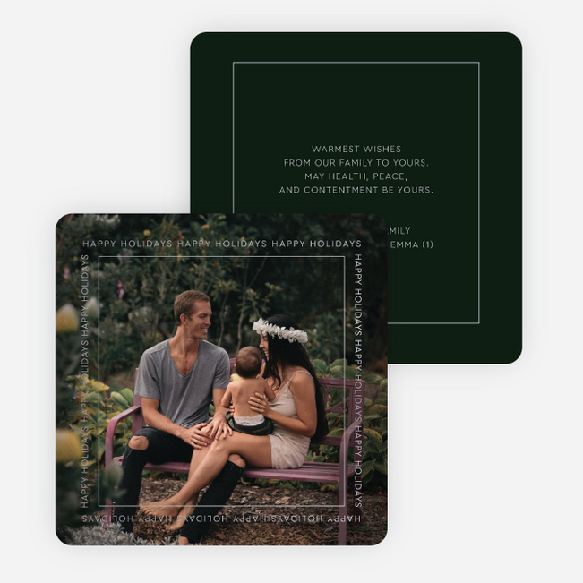 Foil Celebratory Frame Christmas Photo Cards & Holiday Photo Cards - Gray