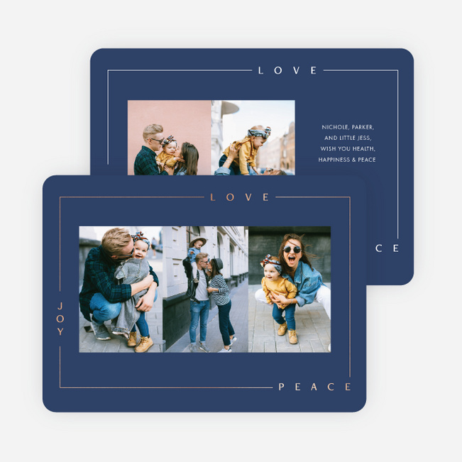 All Connected Multi Photo Holiday Cards - Pink