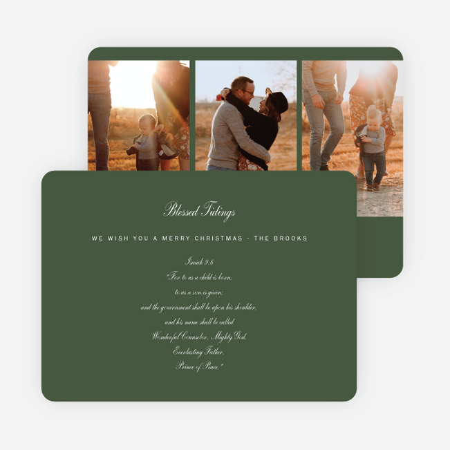 Classic Blessed Tidings Christmas Cards - Green