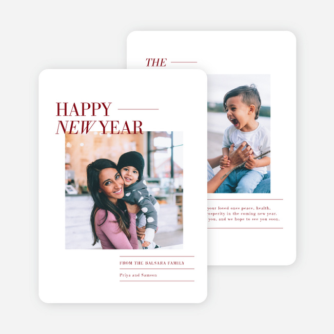 Dash of Merriness New Year Cards and Invitations - Red