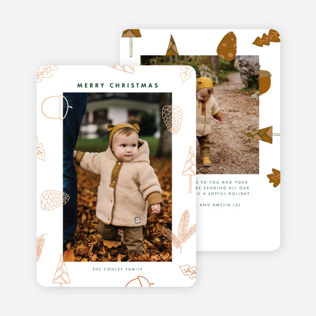 Foil Forest Finds Christmas Cards - Pink