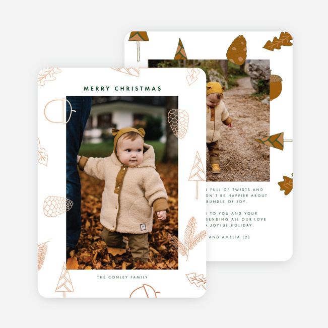 Foil Forest Finds Christmas Cards - Pink