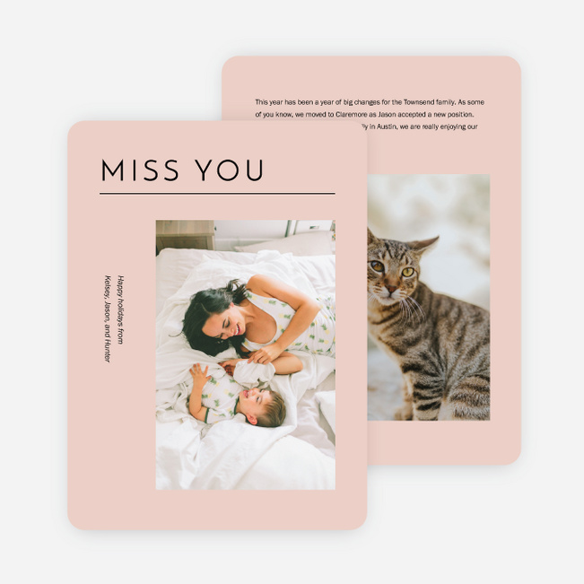 Sweet Sentiment Multi Photo Holiday Cards - Pink