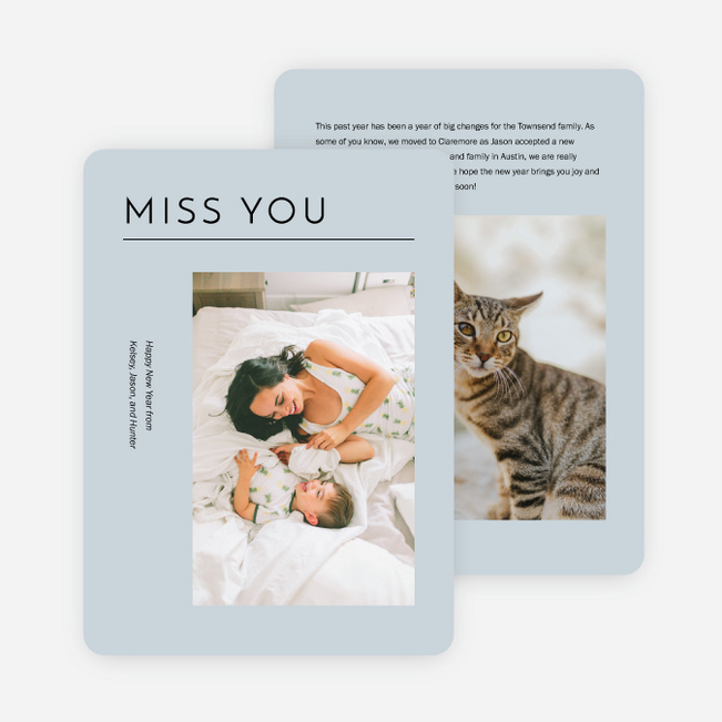 Sweet Sentiment New Year Cards and Invitations - Blue
