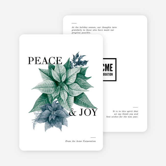 Detailed Poinsettia Business and Corporate Holiday Cards - Multi