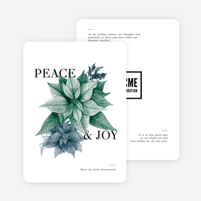 Detailed Poinsettia Business and Corporate Holiday Cards - Multi