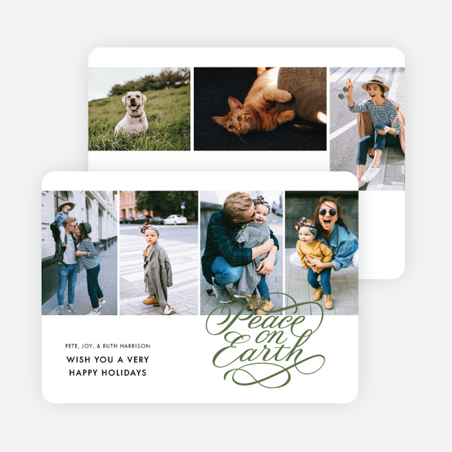 Peace Matters Multi Photo Holiday Cards - Green