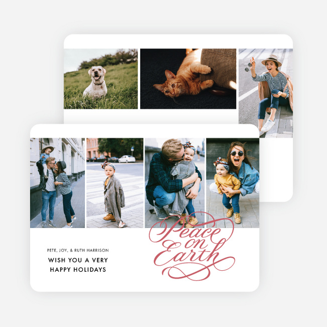 Peace Matters Multi Photo Holiday Cards - Red