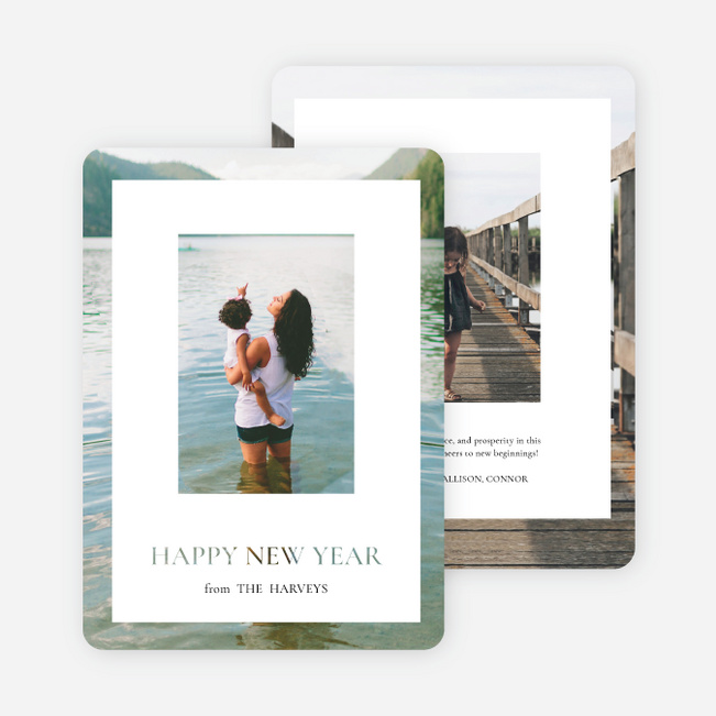 Happiness in Focus New Year Cards and Invitations - White