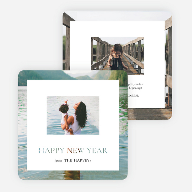 Happiness in Focus New Year Cards and Invitations - White
