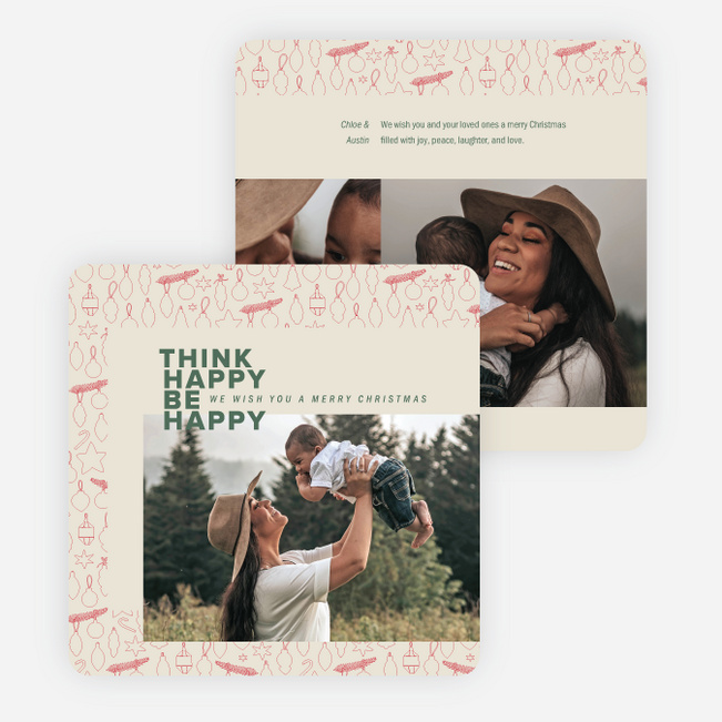 Ornament Frame Christmas Cards - Beige