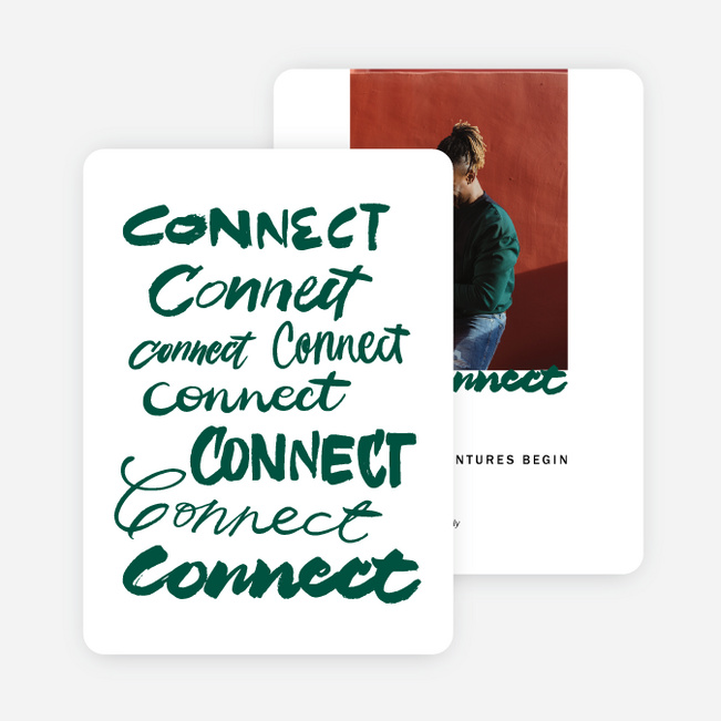 Stay Connected Christmas Photo Cards & Holiday Photo Cards - Green