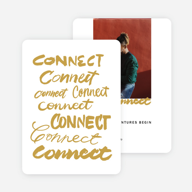 Stay Connected Christmas Photo Cards & Holiday Photo Cards - Yellow