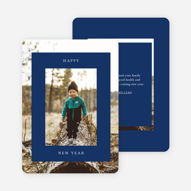 Framed Perfection New Year Cards and Invitations - Blue