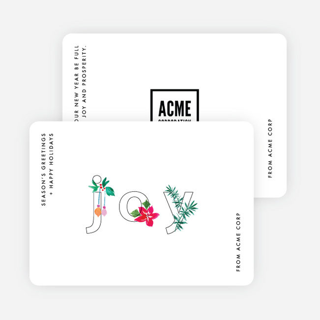 Joy to Bring Business and Corporate Holiday Cards - White